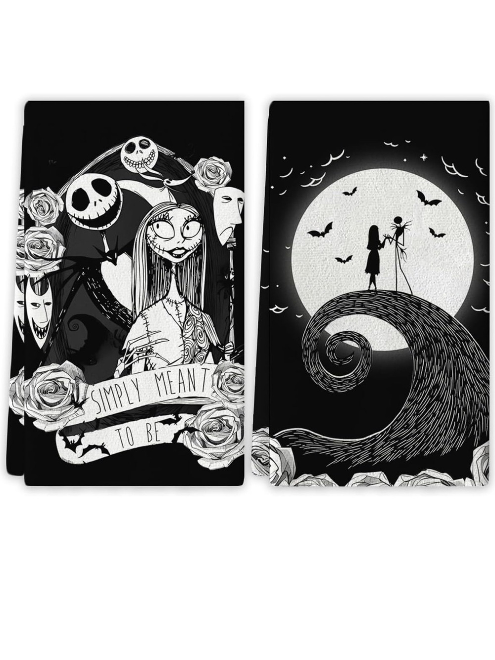Halloween Kitchen Towels 18×26 Inch 2 Pcs Spooky Home Party Decor
